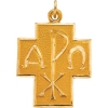 Alpha Omega Cross, 24.50 x 22 mm, 14K Yellow Gold