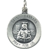 St. Barbara Medal, 14.75 mm, Sterling Silver