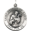 St. Francis of Assisi Medal, 22 mm, Sterling Silver