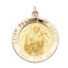 St. Francis of Assisi Medal, 25 mm, 14K Yellow Gold