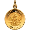St. Lazarus Medal, 15 mm, 14K Yellow Gold