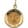 St. Martin De Porres Medal, 15 mm, 14K Yellow Gold