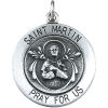 St. Martin Medal, 18.25 mm, Sterling Silver