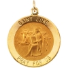 St. Luke Medal, 15 mm, 14K Yellow Gold