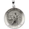 St. Luke Medal, 15 mm, 14K White Gold
