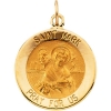 St. Mark Medal, 15 mm, 14K Yellow Gold
