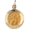 Matka Boska Medal, 12 mm, 14K Yellow Gold