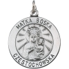 Matka Boska Medal, 18.25 mm, Sterling Silver