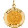St. Raphael Medal, 15 mm, 14K Yellow Gold