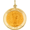 St. Raphael Medal, 18 mm, 14K Yellow Gold