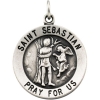 St. Sebastian Medal, 18.25 mm, Sterling Silver