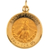 St. Peregrine Medal, 22 mm, 14K Yellow Gold