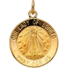 Our Lady of Loreto Medal, 15 mm, 14K Yellow Gold