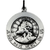 Jesus Have Mercy Medal, 18.25 mm, Sterling Silver