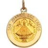 San Juan of Los Lagos Medal, 18 mm, 14K Yellow Gold