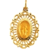 Miraculous Medal, 22 x 15.50 mm, 14K Yellow Gold