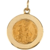 St. Anne De Beaupre Medal, 15 mm, 14K Yellow Gold