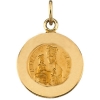 St. Anne De Beaupre Medal, 12 mm, 14K Yellow Gold