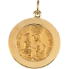 St. Anne De Beaupre Medal, 18 mm, 14K Yellow Gold