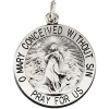 Miraculous Medal, 18.25 mm, Sterling Silver