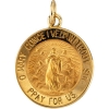 Immaculate Conception Medal, 18 mm, 14K Yellow Gold