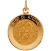 Nino De Atocha Medal, 15 mm, 14K Yellow Gold
