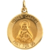 Mother Cabrini Medal, 15 mm, 14K Yellow Gold