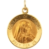 Lady of Sorrows Medal, 15 mm, 14K Yellow Gold