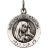 Lady of Sorrows Medal, 14.75 mm, Sterling Silver