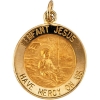Infant Jesus Medal, 12 mm, 14K Yellow Gold
