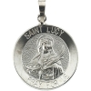 St. Lucy Medal, 18.25 mm, 14K White Gold