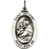 St. Anthony Medal, 25 x 17.75 mm, Sterling Silver