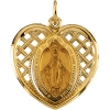 Miraculous Medal, 21 x 20 mm, 14K Yellow Gold