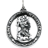 St. Christopher Medal, 29 mm, Sterling Silver
