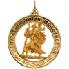 St. Christopher Medal, 38.5 mm, 14K Yellow Gold