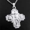 Sterling Silver 4 Way Cruciform Pendant Medal & 24" Chain.