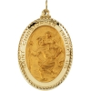St. Christopher Medal, 39 x 26 mm, 14K Yellow Gold