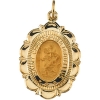 St. Christopher Medal, 25 x 18 mm, 14K Yellow Gold