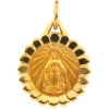 Miraculous Medal, 13 x 11 mm, 14K Yellow Gold