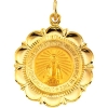 Miraculous Medal, 25 x 21 mm, 14K Yellow Gold