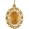 Lady of Guadalupe Medal, 21.50 x 15 mm, 14K Yellow Gold