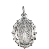 Miraculous Medal, 13 x 11 mm, Sterling Silver