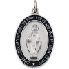 Miraculous Medal, 22 x 16 mm, Sterling Silver