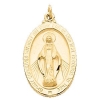 Miraculous Medal, 26 x 18 mm, Yellow Gold Filled