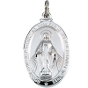 Miraculous Medal, 26 x 18 mm, Sterling Silver