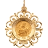 St. Theresa Medal, 20 x 18.50 mm, 14K Yellow Gold