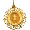Confirmation Medal, 20 x 18.50 mm, 14K Yellow Gold