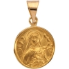 St. Theresa Medal, 13 mm, 18K Yellow Gold