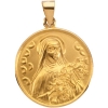 St. Theresa Medal, 24.5 mm, 18K Yellow Gold