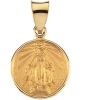 Miraculous Medal, 13 mm, 18K Yellow Gold